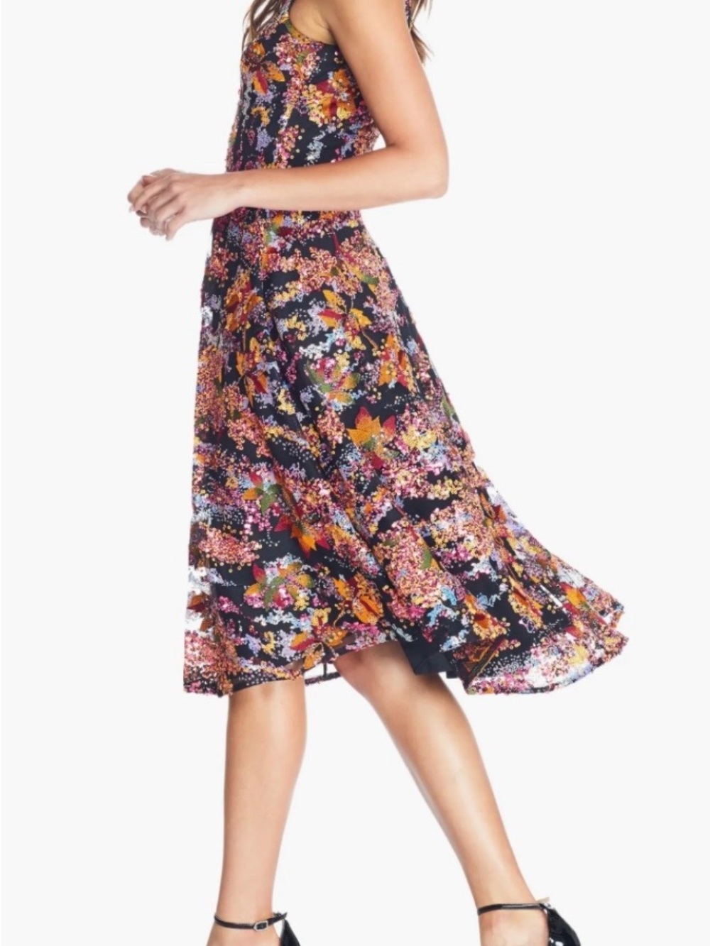 Dress the Population Elisa XL Sequin Embroidered Fit & Flare Cocktail Prom Dress - Picture 4 of 15